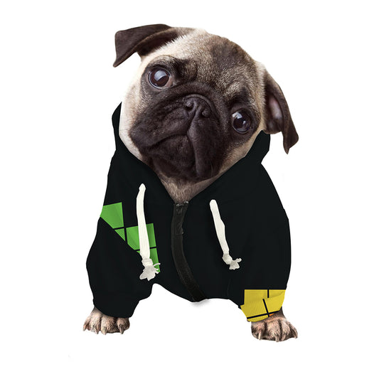 Colorful Brick Puzzle Video Game Print Dog Zip Up Hoodie