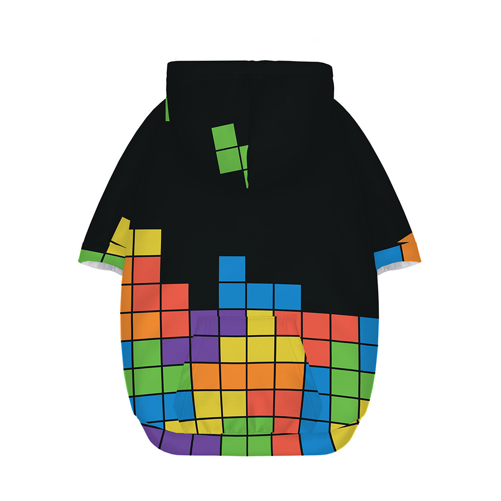 Colorful Brick Puzzle Video Game Print Dog Zip Up Hoodie