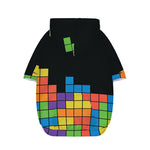 Colorful Brick Puzzle Video Game Print Dog Zip Up Hoodie