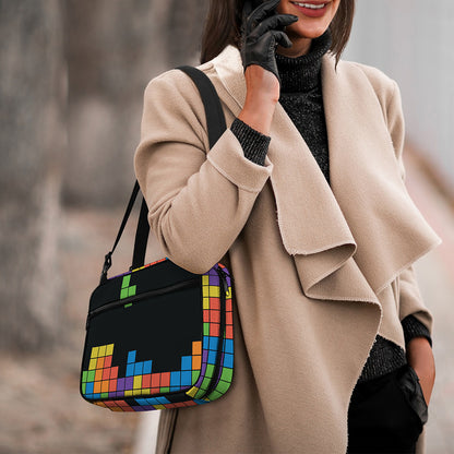 Colorful Brick Puzzle Video Game Print Double Strap Bible Bag