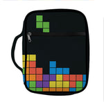 Colorful Brick Puzzle Video Game Print Front Pocket Bible Bag