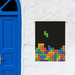 Colorful Brick Puzzle Video Game Print Garden Flag