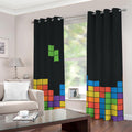Colorful Brick Puzzle Video Game Print Grommet Curtains