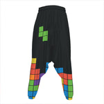 Colorful Brick Puzzle Video Game Print Hammer Pants