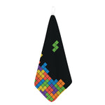 Colorful Brick Puzzle Video Game Print Hand Towel