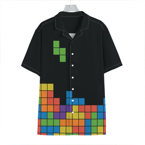 Colorful Brick Puzzle Video Game Print Hawaiian Shirt