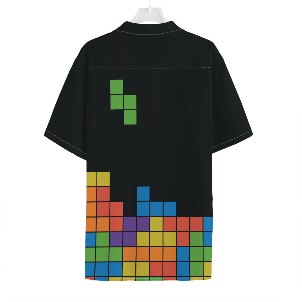 Colorful Brick Puzzle Video Game Print Hawaiian Shirt