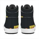 Colorful Brick Puzzle Video Game Print High Top Leather Sneakers