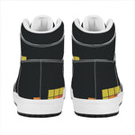 Colorful Brick Puzzle Video Game Print High Top Leather Sneakers