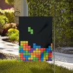 Colorful Brick Puzzle Video Game Print House Flag