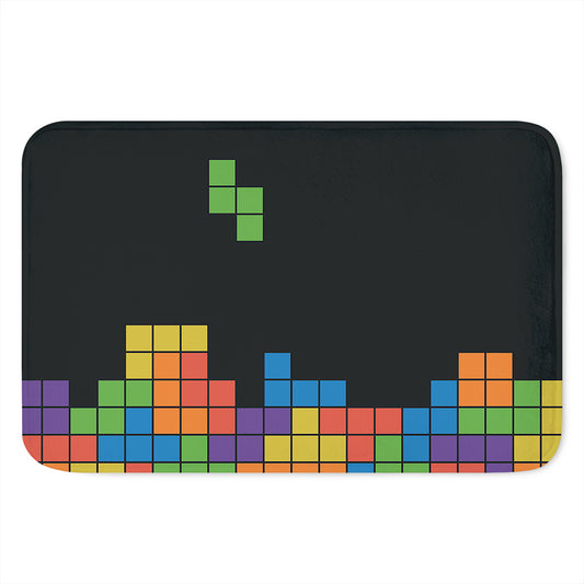 Colorful Brick Puzzle Video Game Print Indoor Door Mat