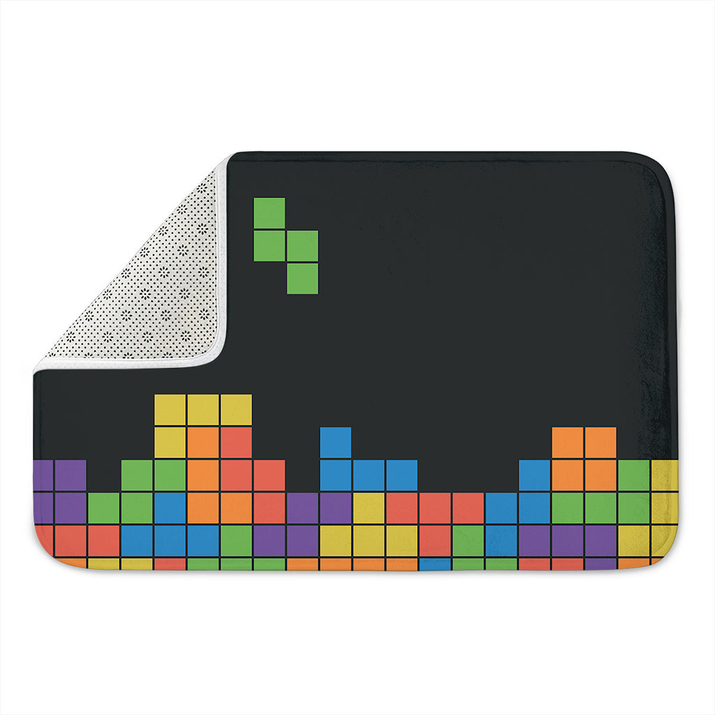 Colorful Brick Puzzle Video Game Print Indoor Door Mat