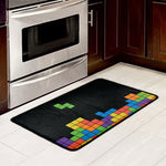 Colorful Brick Puzzle Video Game Print Kitchen Mat