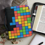 Colorful Brick Puzzle Video Game Print Leather Bible Cover