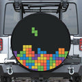 Colorful Brick Puzzle Video Game Print Leather Spare Tire Cover