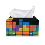 Colorful Brick Puzzle Video Game Print Leather Tissue Box Cover