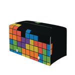 Colorful Brick Puzzle Video Game Print Leather Tissue Box Cover