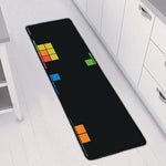 Colorful Brick Puzzle Video Game Print Long Kitchen Mat