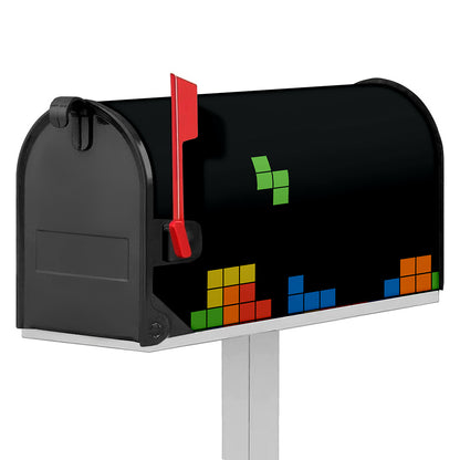 Colorful Brick Puzzle Video Game Print Mailbox Cover