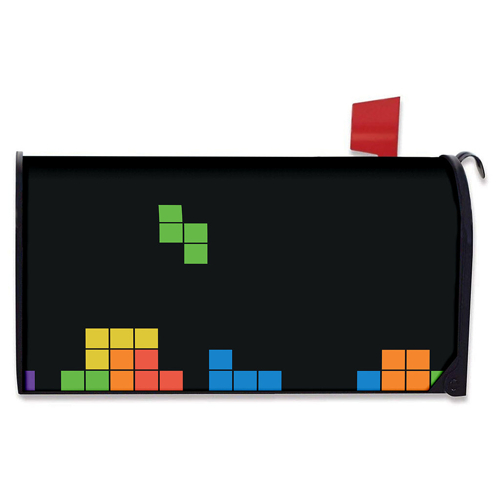 Colorful Brick Puzzle Video Game Print Mailbox Cover