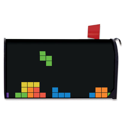 Colorful Brick Puzzle Video Game Print Mailbox Cover