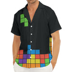 Colorful Brick Puzzle Video Game Print Men's Deep V-Neck Shirt