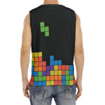 Colorful Brick Puzzle Video Game Print Men's Fitness Tank Top