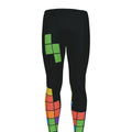 Colorful Brick Puzzle Video Game Print Men's Leggings