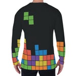 Colorful Brick Puzzle Video Game Print Men's Long Sleeve T-Shirt