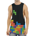 Colorful Brick Puzzle Video Game Print Men's Muscle Tank Top