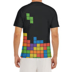 Colorful Brick Puzzle Video Game Print Men's Short Sleeve Rash Guard