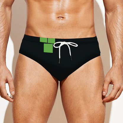 Colorful Brick Puzzle Video Game Print Men's Swim Briefs