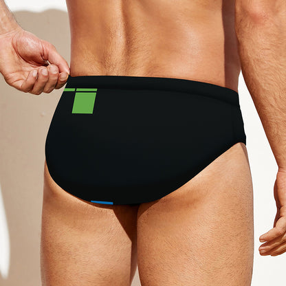 Colorful Brick Puzzle Video Game Print Men's Swim Briefs