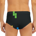 Colorful Brick Puzzle Video Game Print Men's Triangle Swim Briefs