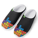 Colorful Brick Puzzle Video Game Print Mesh Casual Shoes