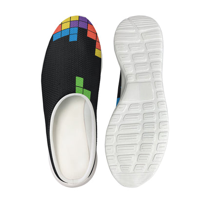 Colorful Brick Puzzle Video Game Print Mesh Casual Shoes