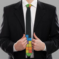 Colorful Brick Puzzle Video Game Print Necktie