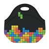 Colorful Brick Puzzle Video Game Print Neoprene Lunch Bag