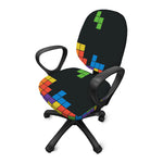 Colorful Brick Puzzle Video Game Print Office Chair Cover