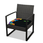 Colorful Brick Puzzle Video Game Print Outdoor Seat Cushion Cover
