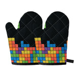 Colorful Brick Puzzle Video Game Print Oven Mitts