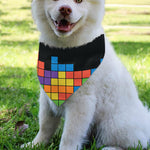 Colorful Brick Puzzle Video Game Print Over The Collar Dog Bandana