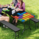 Colorful Brick Puzzle Video Game Print Picnic Table Cover