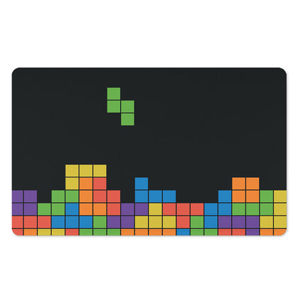 Colorful Brick Puzzle Video Game Print Polyester Doormat