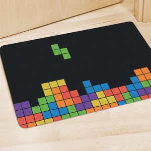 Colorful Brick Puzzle Video Game Print Polyester Doormat
