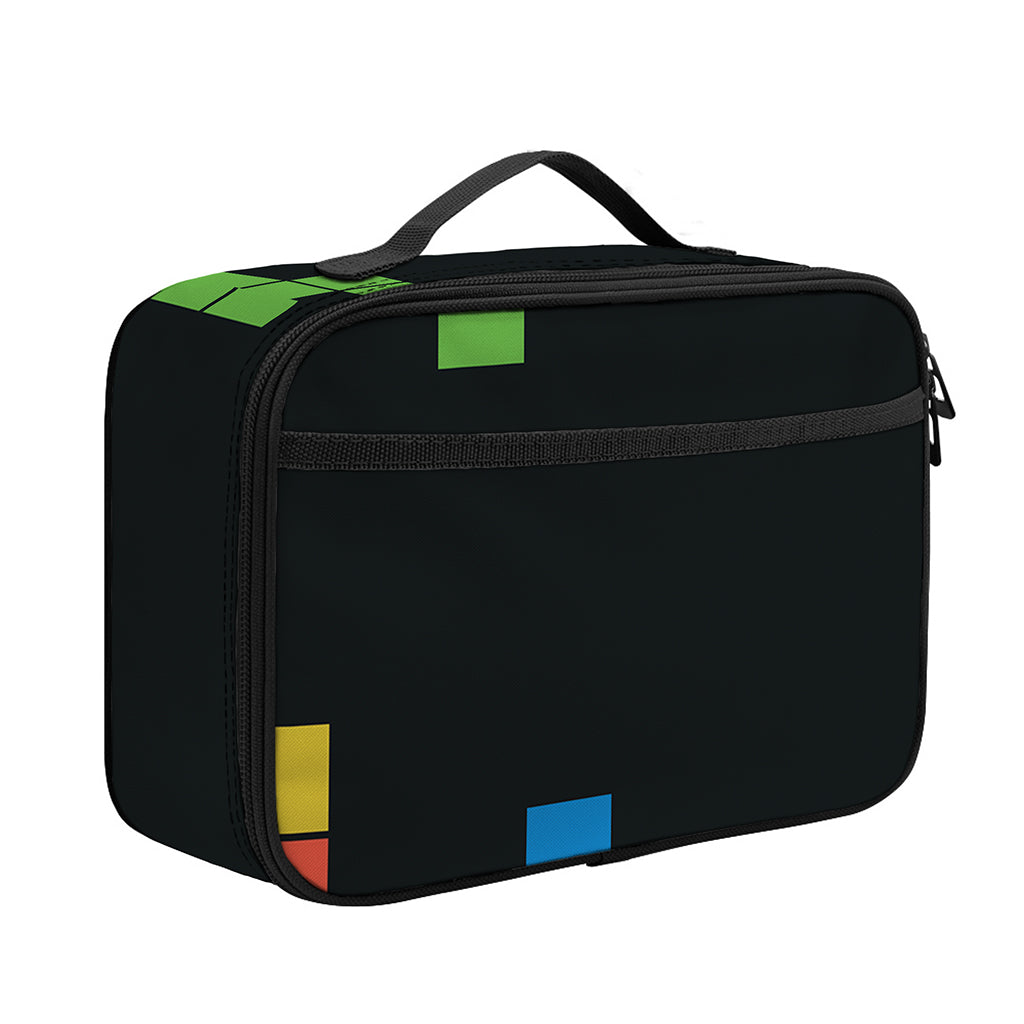 Colorful Brick Puzzle Video Game Print Portable Lunch Bag