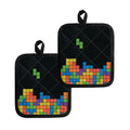Colorful Brick Puzzle Video Game Print Pot Holders