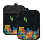 Colorful Brick Puzzle Video Game Print Pot Holders With Pocket