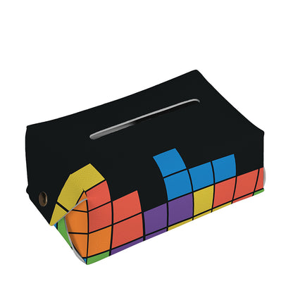 Colorful Brick Puzzle Video Game Print Rectangle Tissue Box Cover