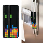 Colorful Brick Puzzle Video Game Print Refrigerator Handle Covers